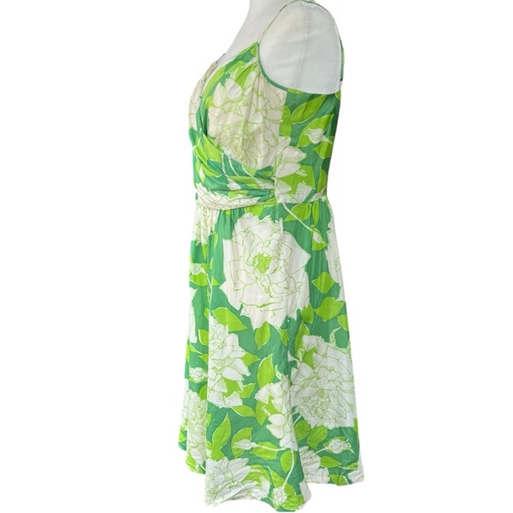 Trina Turk Silk Green Floral Dress Sz 8 – Made in USA – Vintage Y2K Style – Read - Picture 4 of 8